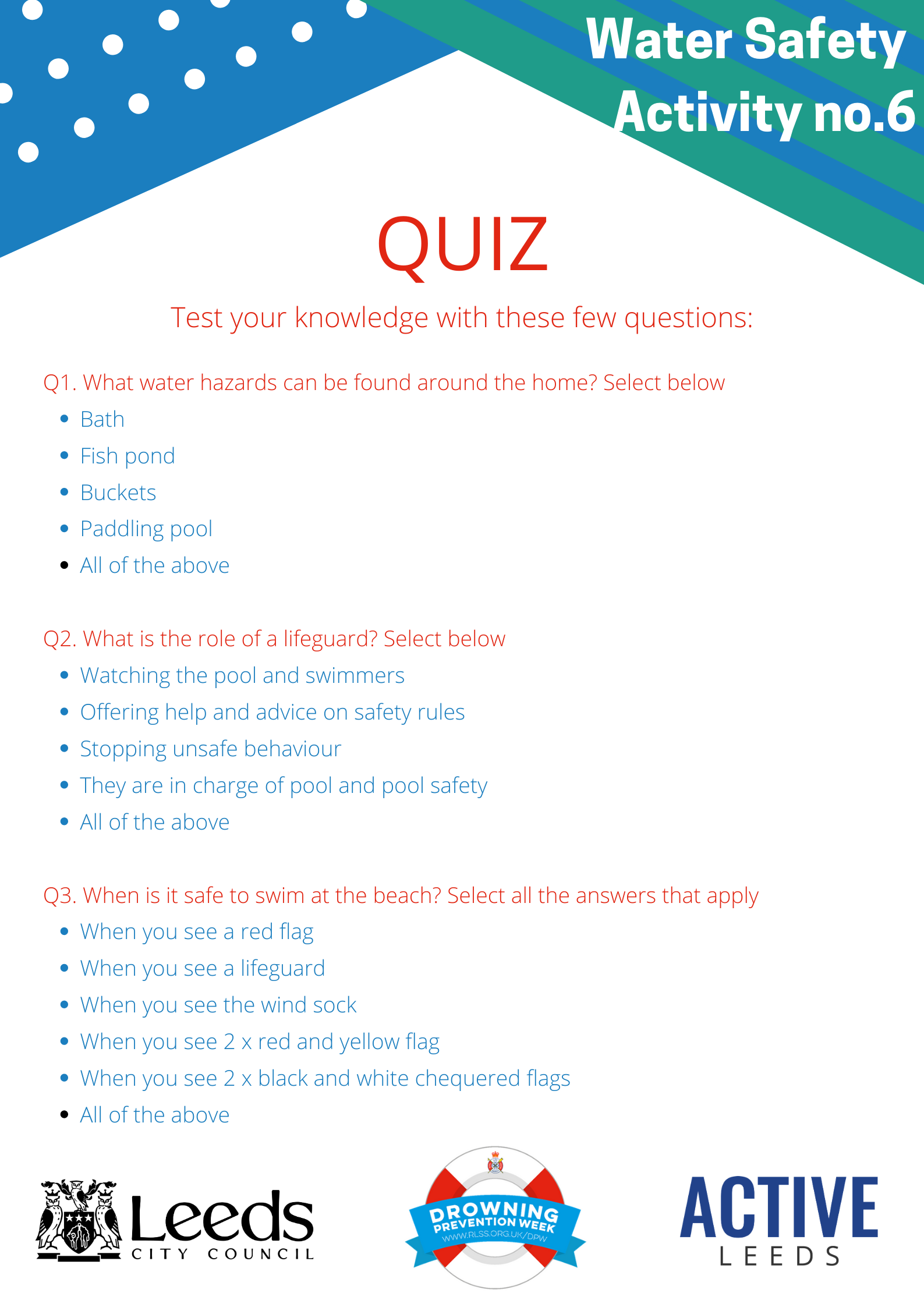 Swimming Resources for Y4 and Y5 children Green Lane Primary